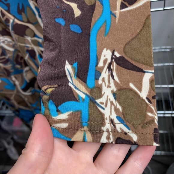 Vertigo‎ Women's Y2K Brown Turquoise Abstract Print Maxi Dress Size M Statement - Picture 10 of 12